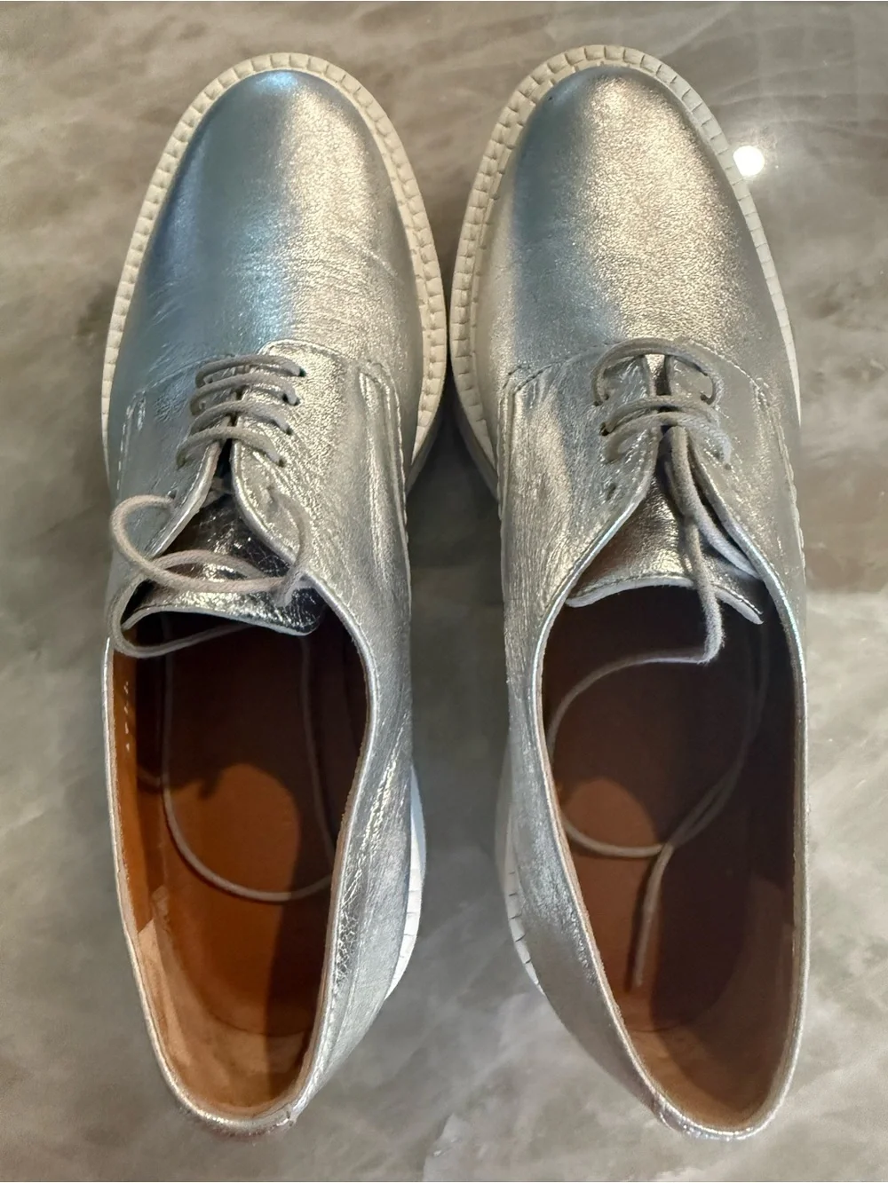 Robert Clergerie Silver Metallic Platform Shoes